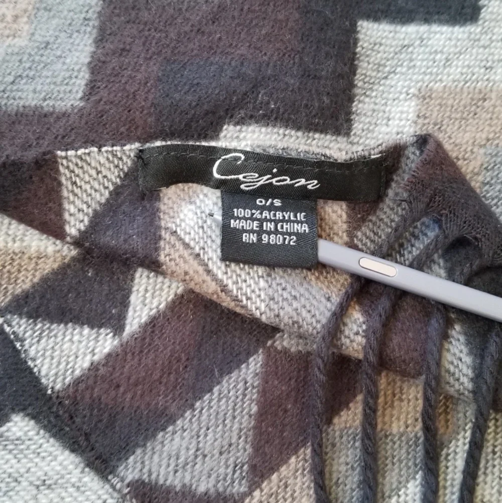 Cejon Acrylic Diamond Design Brown Tones Scarf